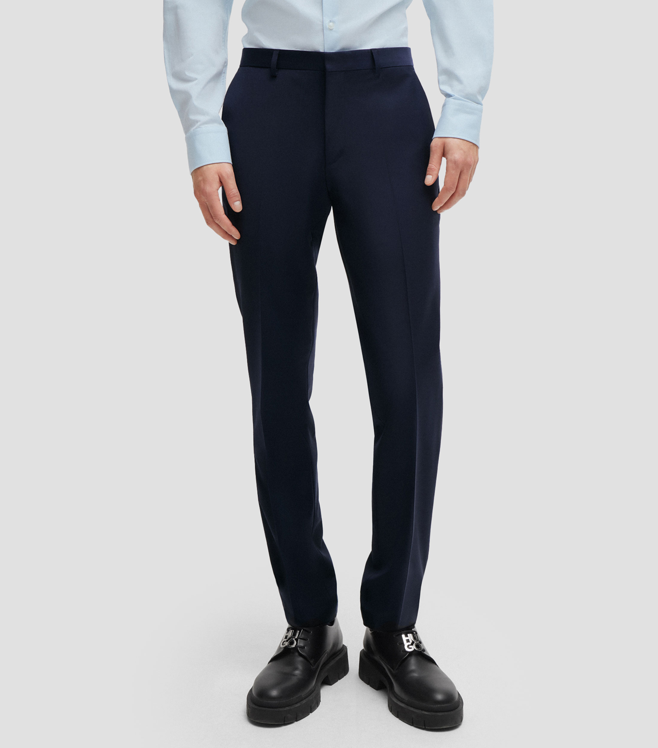 Pantalones extra slim fit en tejido superflexible Hombre